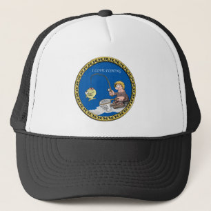 Gorra De Camionero Gran pescador de bajo pescando en el hielo