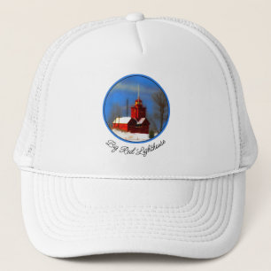 Gorra De Camionero Gran pintura de faro rojo - Arte original