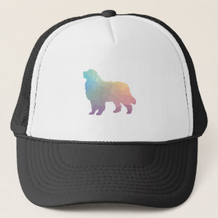 Gorra De Camionero Gran Pirineo Raza de Perro Geo Silhouette Pastel