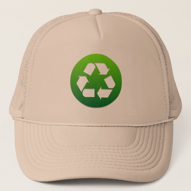 Gorra De Camionero Gran Rótulo de reciclaje verde (Anverso)