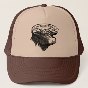 Gorra De Camionero Gran toro vintage con plantilla de banner