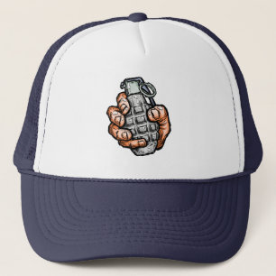 Gorra De Camionero Granada De Mano Al Estilo De Los Comics