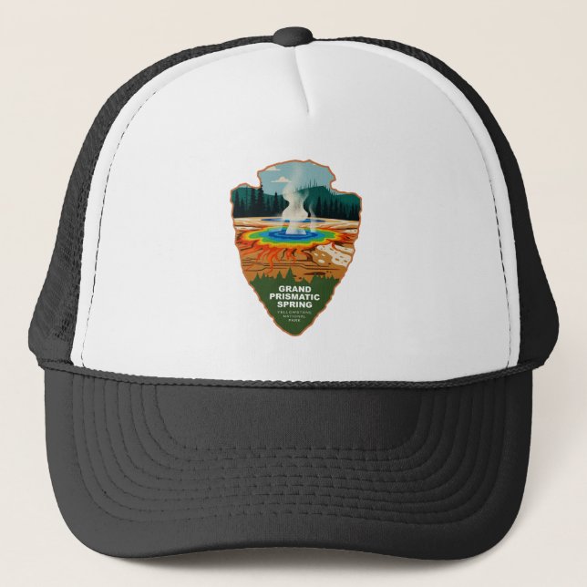 Gorra De Camionero Grand Prismatic Spring Yellowstone Arrowhead (Anverso)