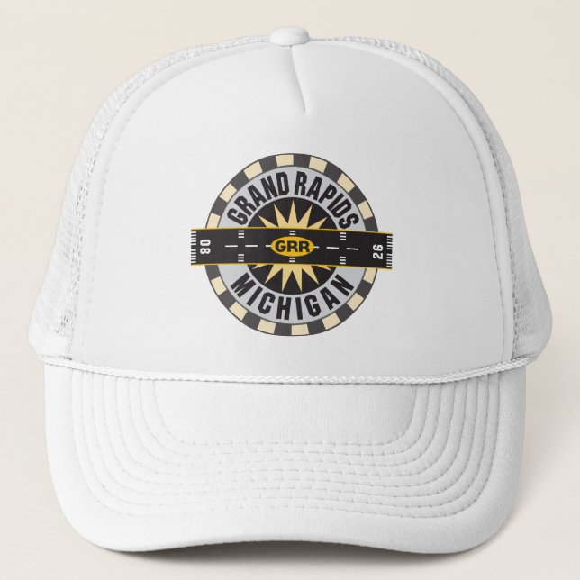 Gorra De Camionero Grand Rapids, aeropuerto del MI GRR (Anverso)