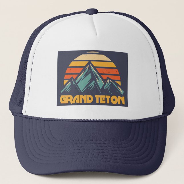 Gorra De Camionero Grand Teton Retro Turquesa (Anverso)