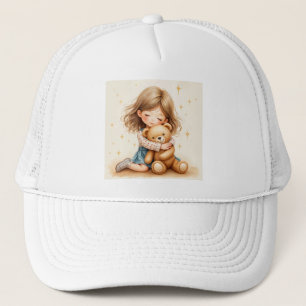 Gorra De Camionero Grandes abrazos - Chica lindo abrazando oso de pel