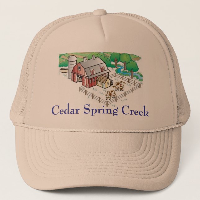 Gorra De Camionero granja, cala de la primavera del cedro (Anverso)