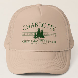 Gorra De Camionero Granja de árboles de Navidad de Charlotte, Carolin