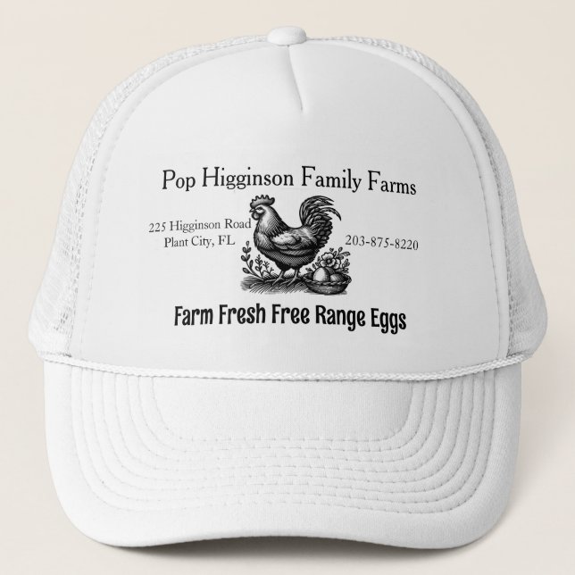 Gorra De Camionero Granja de pollo (Anverso)