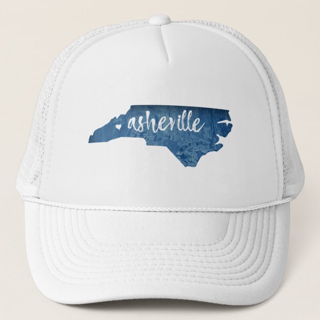 Gorra De Camionero Grano de madera de Asheville North Carolina (Anverso)
