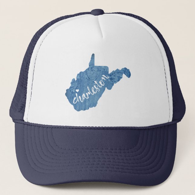 Gorra De Camionero Grano de madera de Charleston West Virginia (Anverso)