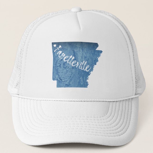 Gorra De Camionero Grano de madera de Fayetteville Arkansas (Anverso)
