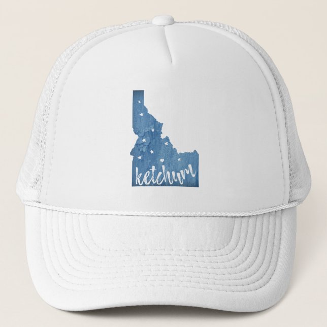 Gorra De Camionero Grano de madera de Ketchum Idaho (Anverso)