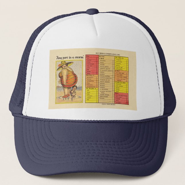 Gorra De Camionero Grasas divertidas en la playa (Anverso)