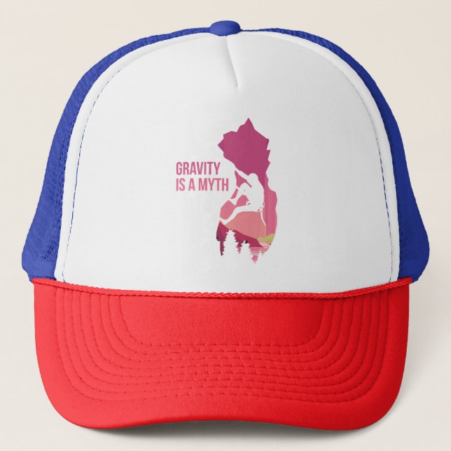 Gorra De Camionero Gravity Es Un Regalo De Escalada De Mito Gracioso (Anverso)