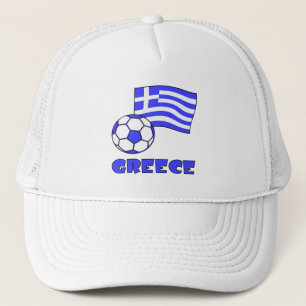 Gorra De Camionero Grecia y la pelota de fútbol de la bandera griega
