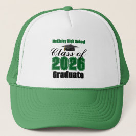 Gorra De Camionero Green Class of 2026 Graduation Custom