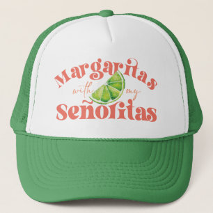 Gorra De Camionero Green Peach Margaritas con mis señoritas
