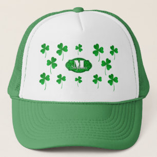 Gorra De Camionero Green Sparkly Shamrocks Monogramado St Patrick