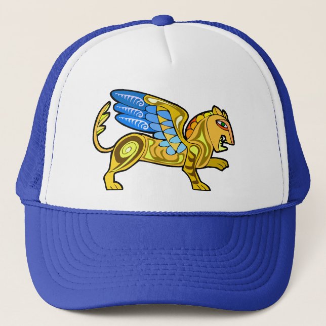 Gorra De Camionero Griffin de león alado medieval (Anverso)
