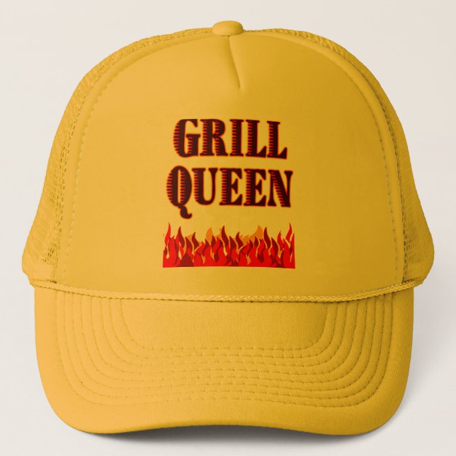 Gorra De Camionero Grill Queen Funny BBQ Saying (Anverso)