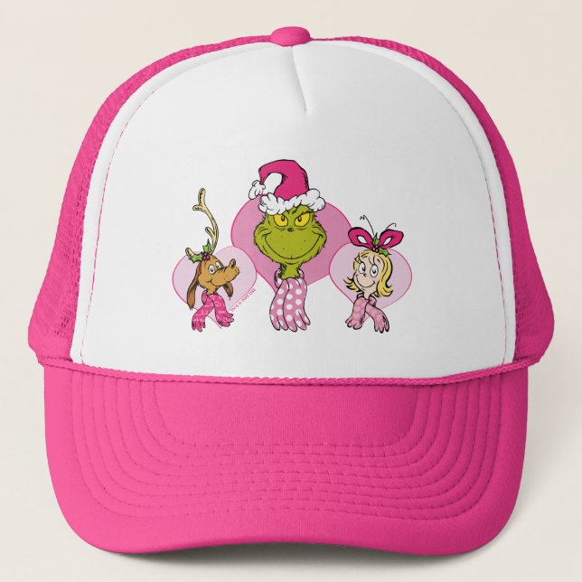 Gorra De Camionero Grinch Crew in Pink Valentine's Portrait (Anverso)