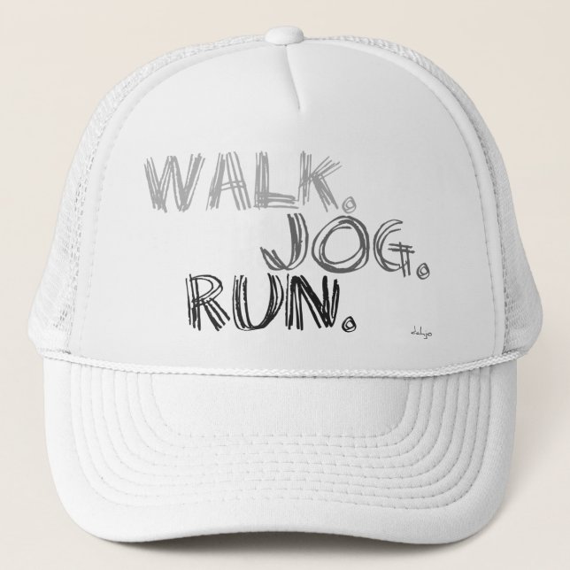 Gorra De Camionero GRIS WALK JOG RUN (fuente SCRIBBLE) (Anverso)