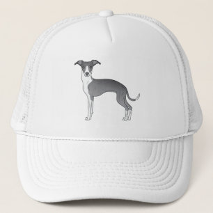 Gorra De Camionero Grisones Azules Y Blancos Italianos Cutos Perro De