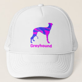 Gorra De Camionero Grisú / Perro Lurcher Silhouette Pink Hot & Blue