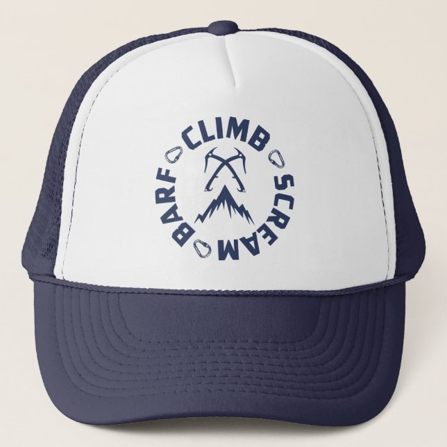 Gorra De Camionero Gritar y Vomitar Escalando Hielo (Anverso)
