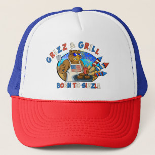 Gorra De Camionero Grizz & Grill: Nacido para Sizzle La Cerveza, La B