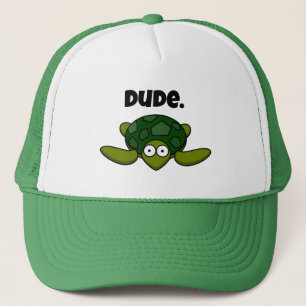 Gorra De Camionero Groovy Sea Turtle Personalizado, Funny Ocean "Dude