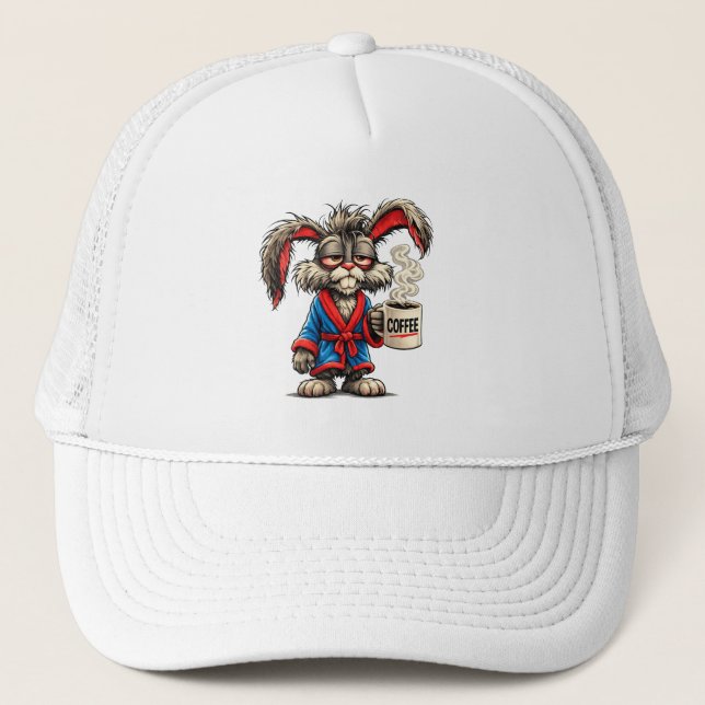 Gorra De Camionero Grumpy Bunny Coffee Funny T-Shirt (Anverso)