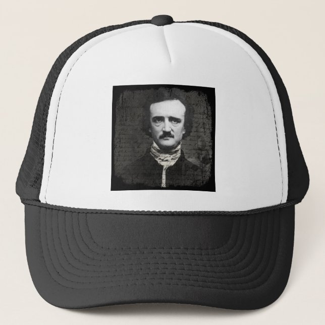 Gorra De Camionero Grunge blanco y negro del Poe (Anverso)
