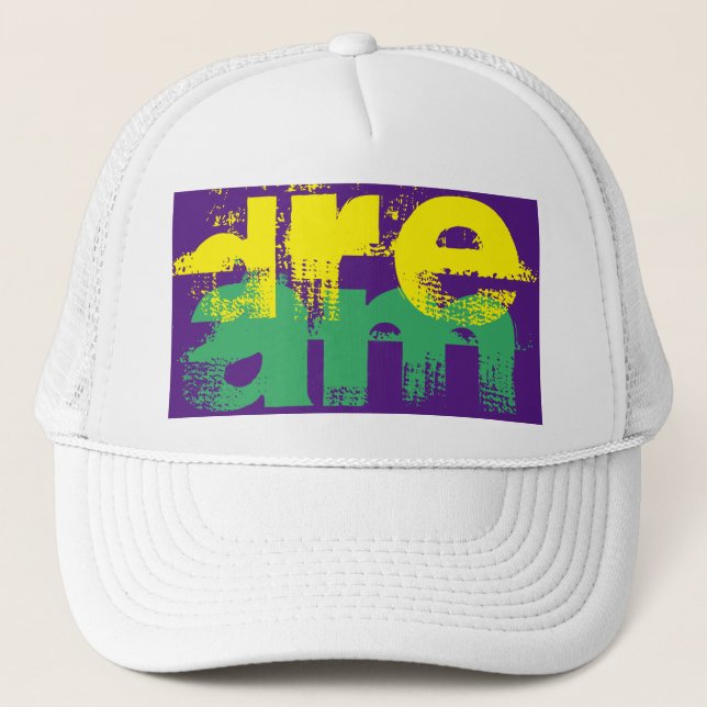 Gorra De Camionero grunge colorido Grabado DREAM | (Anverso)
