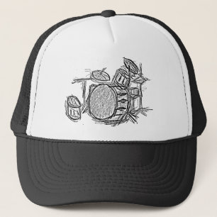 Gorra De Camionero Grunge de banda de rock kit de tambor