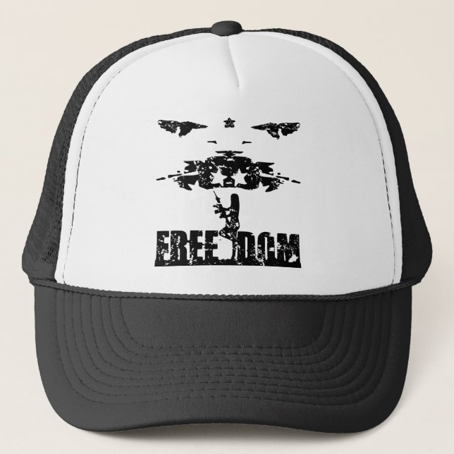 Gorra De Camionero Grunge FREEDOM Chick  #USAPatriotGraphics  © (Anverso)