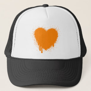 Gorra De Camionero Grunge Heart - Naranja