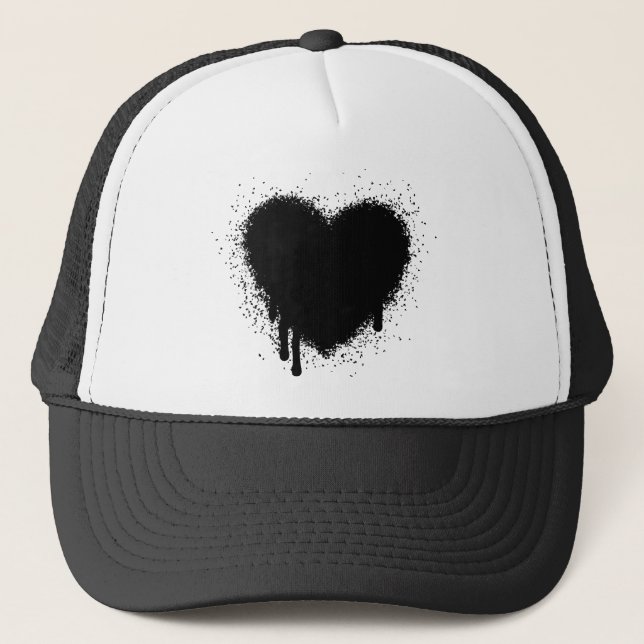 Gorra De Camionero Grunge Heart - Negro (Anverso)
