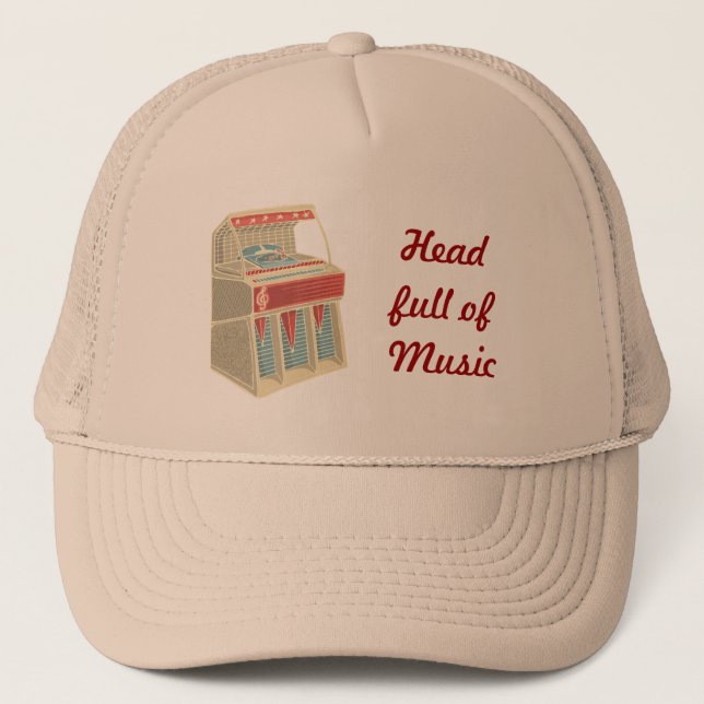 Gorra De Camionero Grunge Retro Jukebox (Anverso)