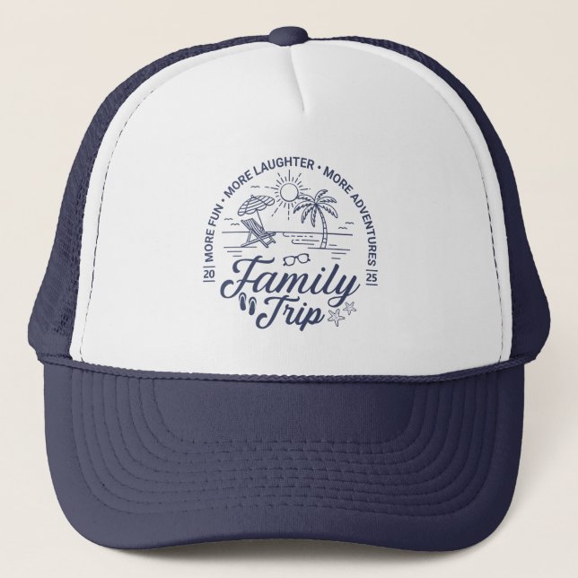 Gorra De Camionero Grupo de Viaje Familiar personalizado con vacacion (Anverso)