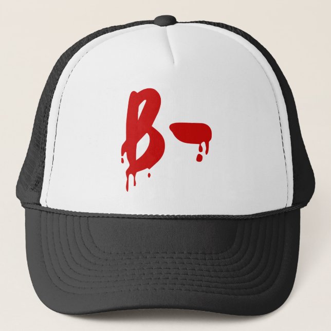Gorra De Camionero Grupo sanguíneo B - Hospital negativo de #Horror (Anverso)