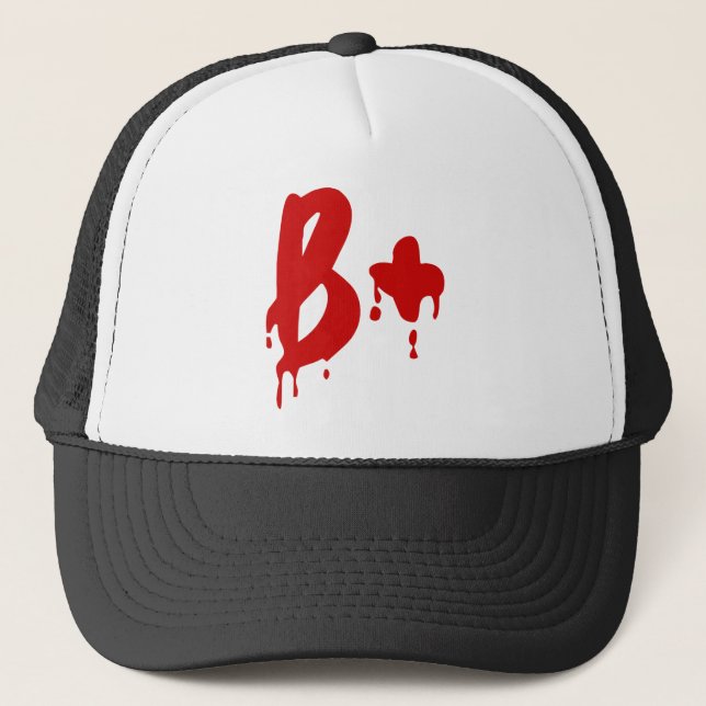 Gorra De Camionero Grupo sanguíneo B+ Positivo #Horror Hospital (Anverso)