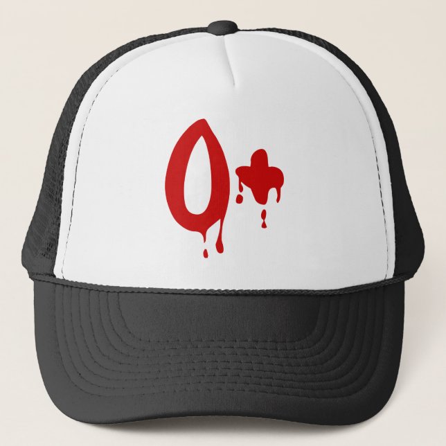 Gorra De Camionero Grupo sanguíneo O+ Positivo #Horror Hospital (Anverso)