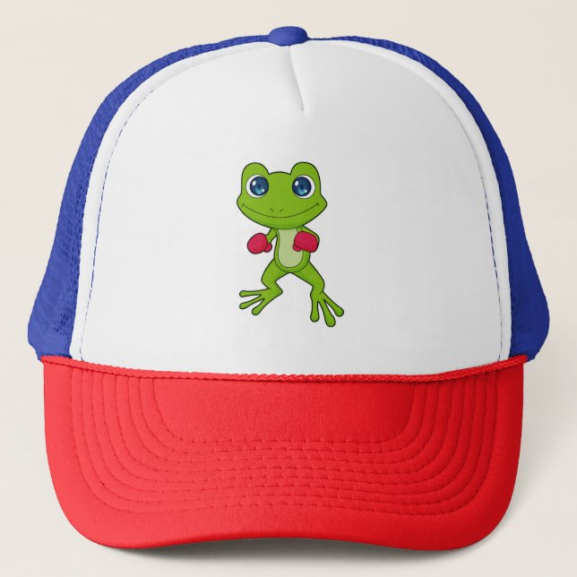 Gorra De Camionero Guantes de boxeo de boxeo de rana (Anverso)