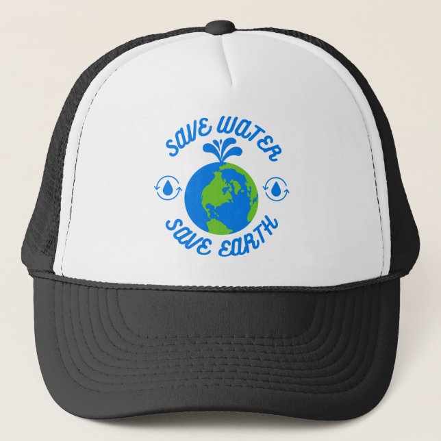 Gorra De Camionero Guardar agua salva la Tierra (Anverso)