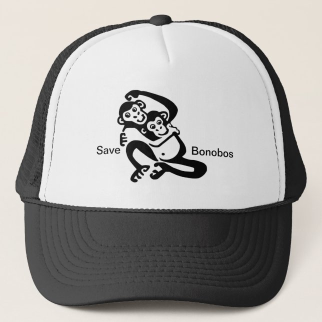 Gorra De Camionero Guardar BONOBOS -Chimpanzee - Primado (Anverso)