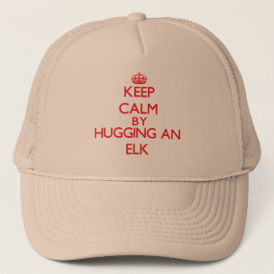 Gorra De Camionero Guarde la calma abrazando un alce