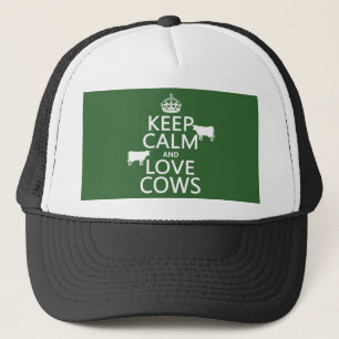 Gorra De Camionero Guarde la calma y ame las vacas (todos los