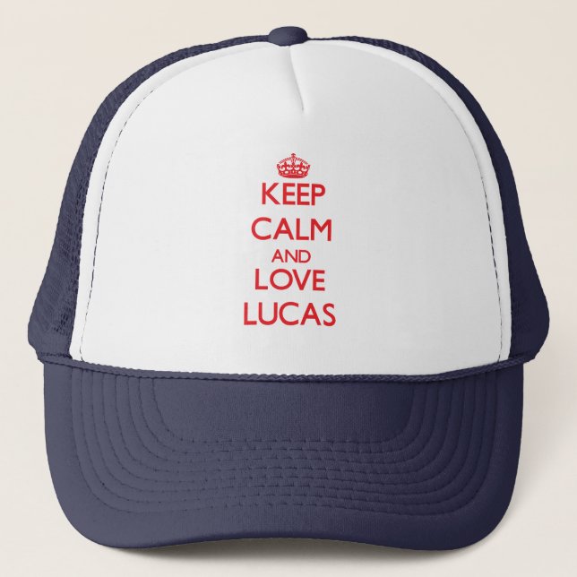 Gorra De Camionero Guarde la calma y ame Lucas (Anverso)